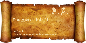 Medgyesi Pál névjegykártya